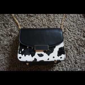 Cow print side bag